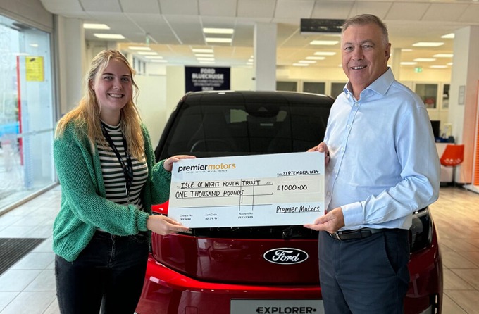 Premier Motors Donates £1,000 to Isle of Wight Youth Trust, Supporting Youth Mental Health Services